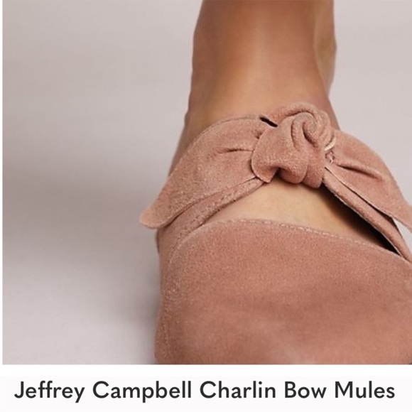 Jeffrey Campbell Charlin Bow Mule Leather Slip On Pink Anthropologie Sz 10 - Picture 2 of 12